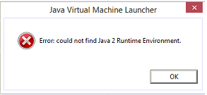 Could not find Java 2 Runtime Environment
